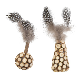 Katzenspielzeug aus Naturmaterialien - 2er-Set - ca 7,5 x 4,3 cm , 6 x 4 cm