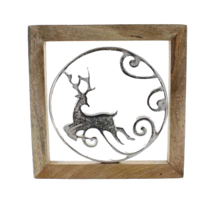Bild - Rentier in Kreis - ca. 25,5 x 2,5 x 25,5 cm