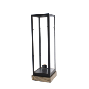 Laterne schwarz/braun - ca. 10 x 10 x 32,5 cm