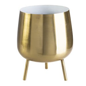 Pflanztopf mit Standfüßen - gold - ca. 19,5 x 10/28,5 cm