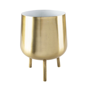 Pflanztopf mit Standfüßen - gold - ca. 16,5 x 9/24 cm