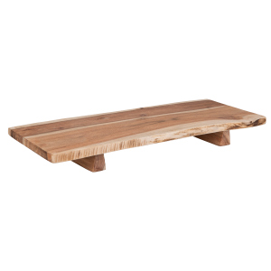 Deko-Holzbrett - braun - mit Standfüßen - ca. 50 x 20 x 5 cm