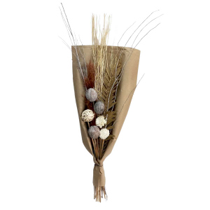 Naturbouquet gold/grau/rot - ca. 95 - 100 cm