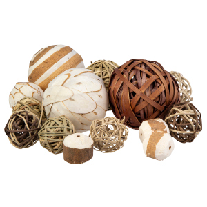 Naturdekokugeln braun/weiß - Set