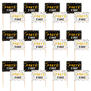 24 Flaggen-Spießer - Party Time - 7 cm