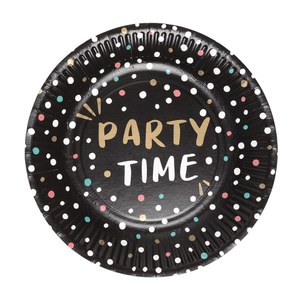 8 Teller - Party Time -  Ø = ca. 23 cm