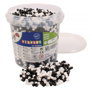 Bügelperlen - ca. 5000 Stück - schwarz/weiß Mix