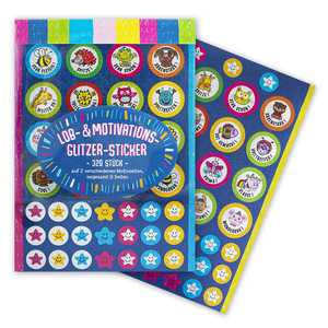 Lob- & Motivations-Glitzer-Sticker - 320 Stück