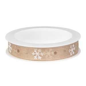 Geschenkband - Eiskristall - beige - ca. 300 x 1,5 cm