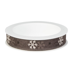 Geschenkband - Eiskristall - braun - ca. 300 x 1,5 cm