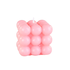 Bubble-Kerze - Pink Roses - ca. 6 x 6 x 6 cm