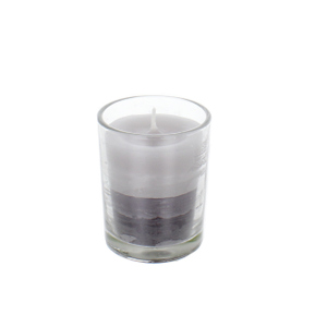 Kerze im Glas - grau - ca. 5 x 6,5 cm