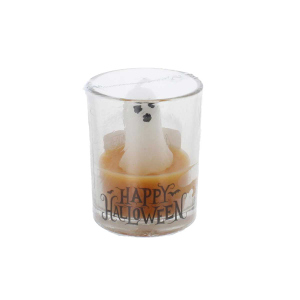 Halloweenkerze in Glas - ca. 5 x 6,5 cm - 1 Stück