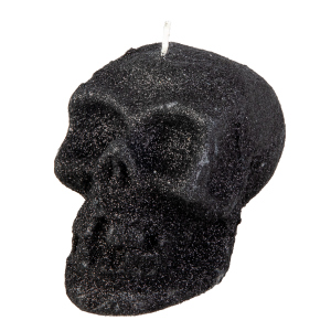 Kerze - Totenschädel - braun - ca. 12,5 x 15 x 17,5 cm