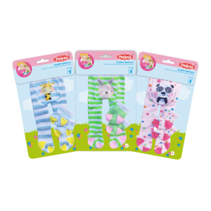 Puppen Strumpfhose mit Söckchen - Lustige Tiere - Größe 38 - 45 cm - 1 Stück