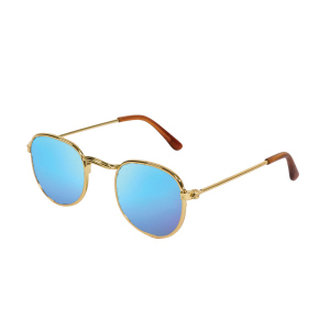 Puppen Sonnenbrille - gold - blau verspiegelt