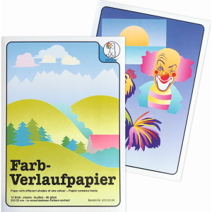 Farb-Verlaufpapier - 10 Blatt in 10 Farben - Maße: 23 x 33 cm