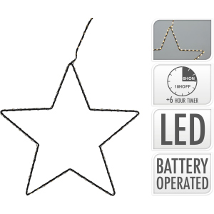LED Stern - schwarz - warmweiß - Ø 28cm