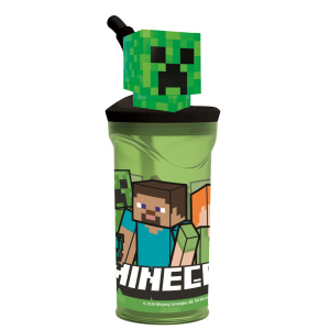 Minecraft - Trinkbecher mit Trinkhalm - grün