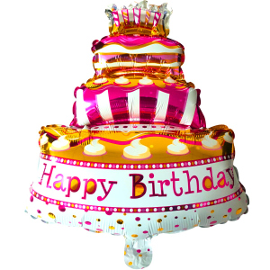 Folienballon - Geburtstagstorte - Happy Birthday