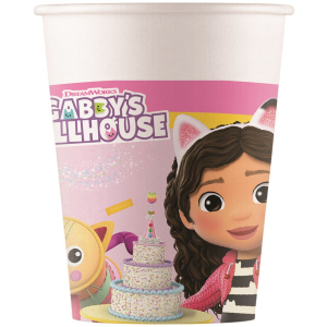 Gabby's Dollhouse - 8 Pappbecher - ca. 200 ml