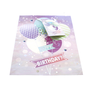 Geschenktasche - Happy Birthday - holographisch - ca. 17,5 x 9,5 x 23 cm