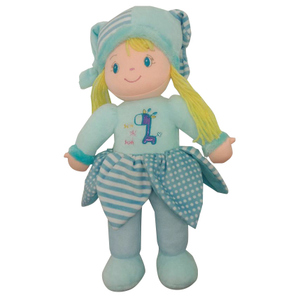 Besttoy - Weichpuppe Maggy - blau mit Zipfelmütze und Rock