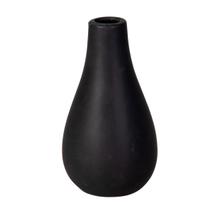 Vase - bauchig - schwarz - ca. 6,5 x 12 cm