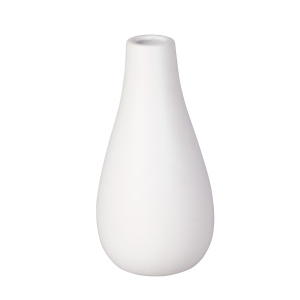 Vase - bauchig - weiß - ca. 8 x 15,5 cm