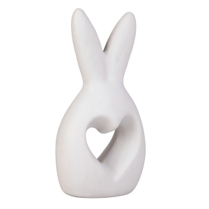 Hasensilhouette weiß - ca. 6,5 x 3,5 x 12 cm