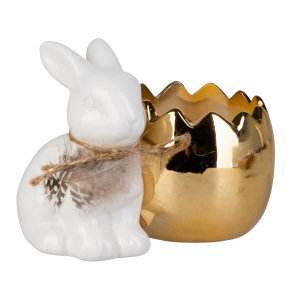 Hase mit Eierschalentopf - ca. 12 x 8,5 x 9 cm