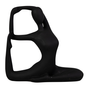 Yogafigur - sitzend - schwarz - ca. 20 x 6 x 19 cm