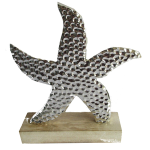 Standdeko - Seestern - klein - silber - ca. 12 x 4 x 13,5 cm