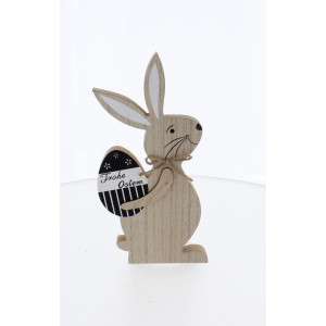 Hase mit Ei Frohe Ostern - ca. 12,5 x 1 x 28 cm