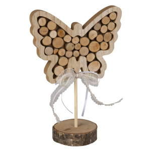 Schmetterling auf Standfuß - ca. 14,5 x 7 x 21,5 cm