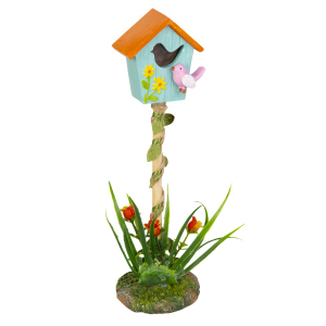 Vogelhäuschen auf Ständer - ca. 5 x 5 x 18 cm - 1 Stück