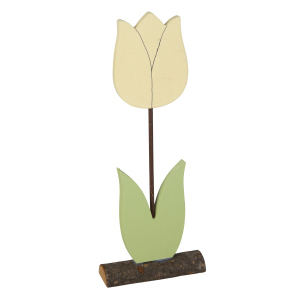 Standdeko Holzblume - ca. 10 x 4 x 28 cm - 1 Stück