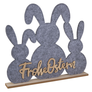 Standdeko - Frohe Ostern - Holz und Filz - ca. 40 x 4,5 x 35,5 cm