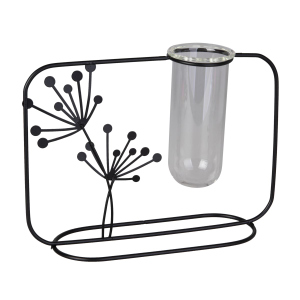 Vase - Reagenzglas in Ständer - ca. 22 x 7 x 16 cm