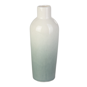 Vase konisch - grün, weiß - ca. 6 x 15,5 cm