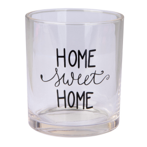 Windlicht - Home Sweet Home - klar - ca. 8,5 x 10 cm