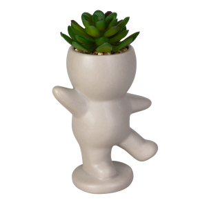Blumentopf Figur mit Kunstblume - ca. 10 - 15 cm - 1 Stück