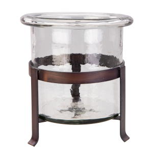 Kerzenhalter - Glas und Metall - ca. 18,5 x 21 cm