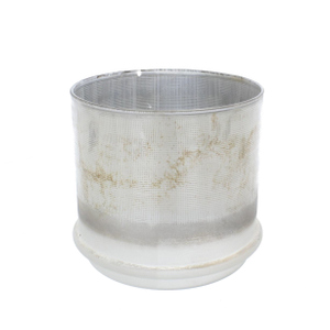 Windlicht gerade - gold-weiß - Milchglas - ca. 15 x 13 cm