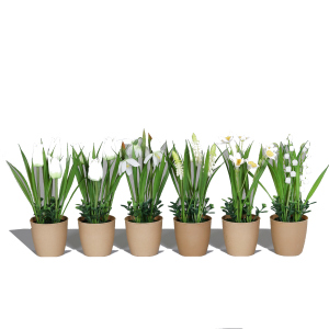 Kunstpflanze - Frühjahrsblüher im Topf - 1 Stück