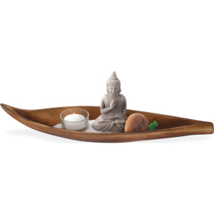 Buddha Dekorationsset - aus Kunststoff - ca. 37,5 x 9,5 x 12 cm