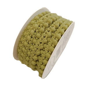 Geschenkband - PomPom - grün - ca. 13 mm x 2 m