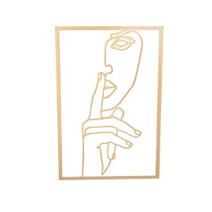 Wandbild - Frauensilhouette - gold - ca. 40 x 1 x 60 cm