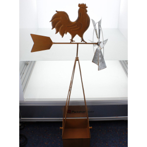 Pflanztopf - Windrad - Rostoptik - ca. 36 x 29 x 91 cm