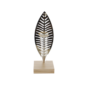 Vase - Blatt - gold - ca. 8,6 x 8,6 x 24,5 cm